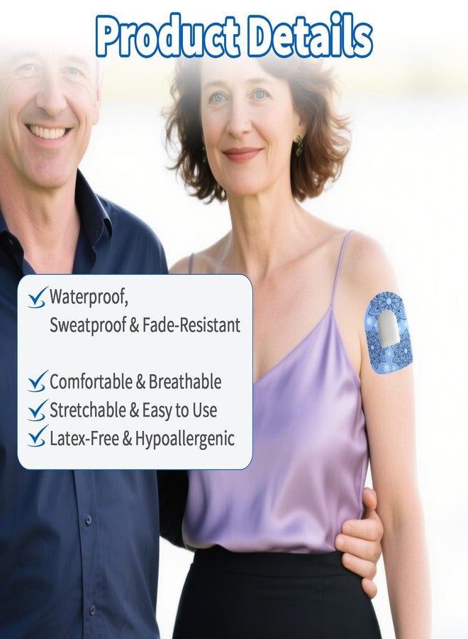 36 قطعة من اللصقات اللاصقة المتوافقة مع لصقات Omnipod 5، ولصقات Skin Grips، ولصقات مراقبة الجلوكوز، 9 ألوان وأنماط، مقاومة للماء والعرق والصدمات، قابلة للتهوية، متعددة الألوان - Image 3